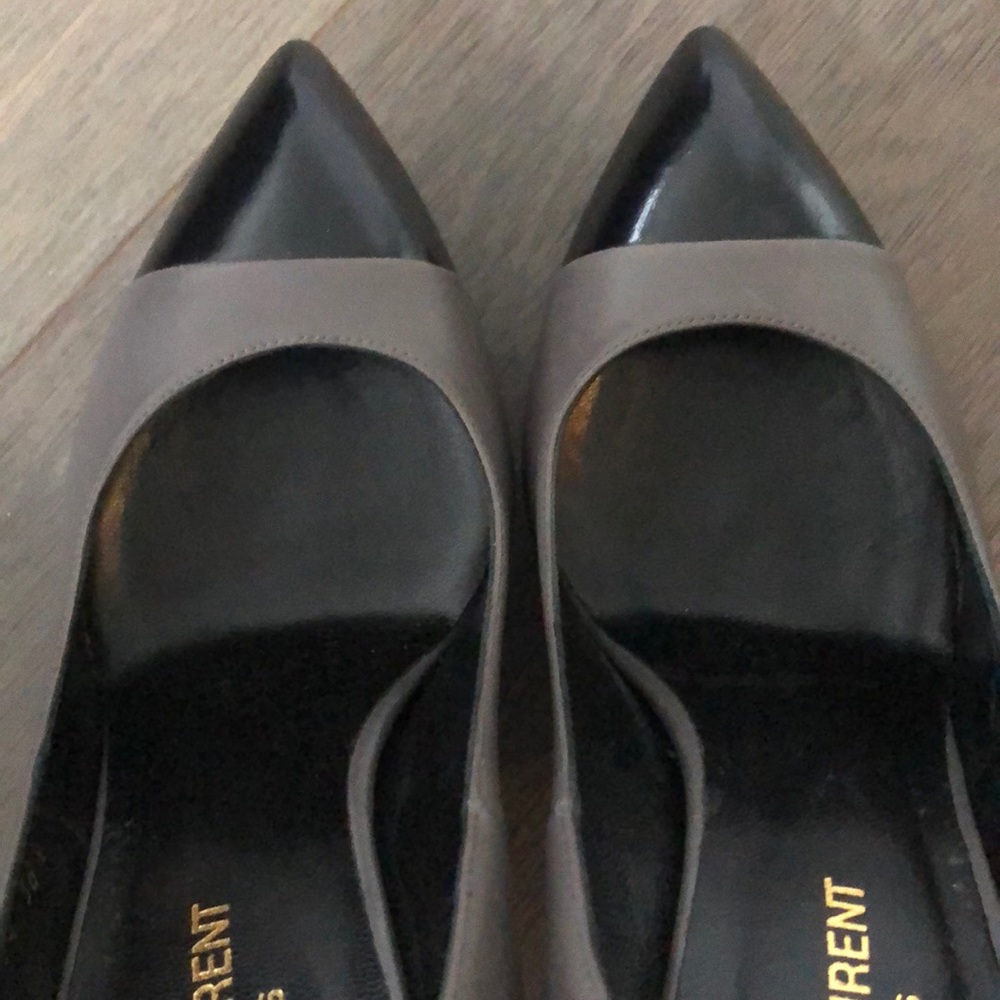SAINT LAURENT Janice Nappa Leather Grey/Black - Picture 2 of 7